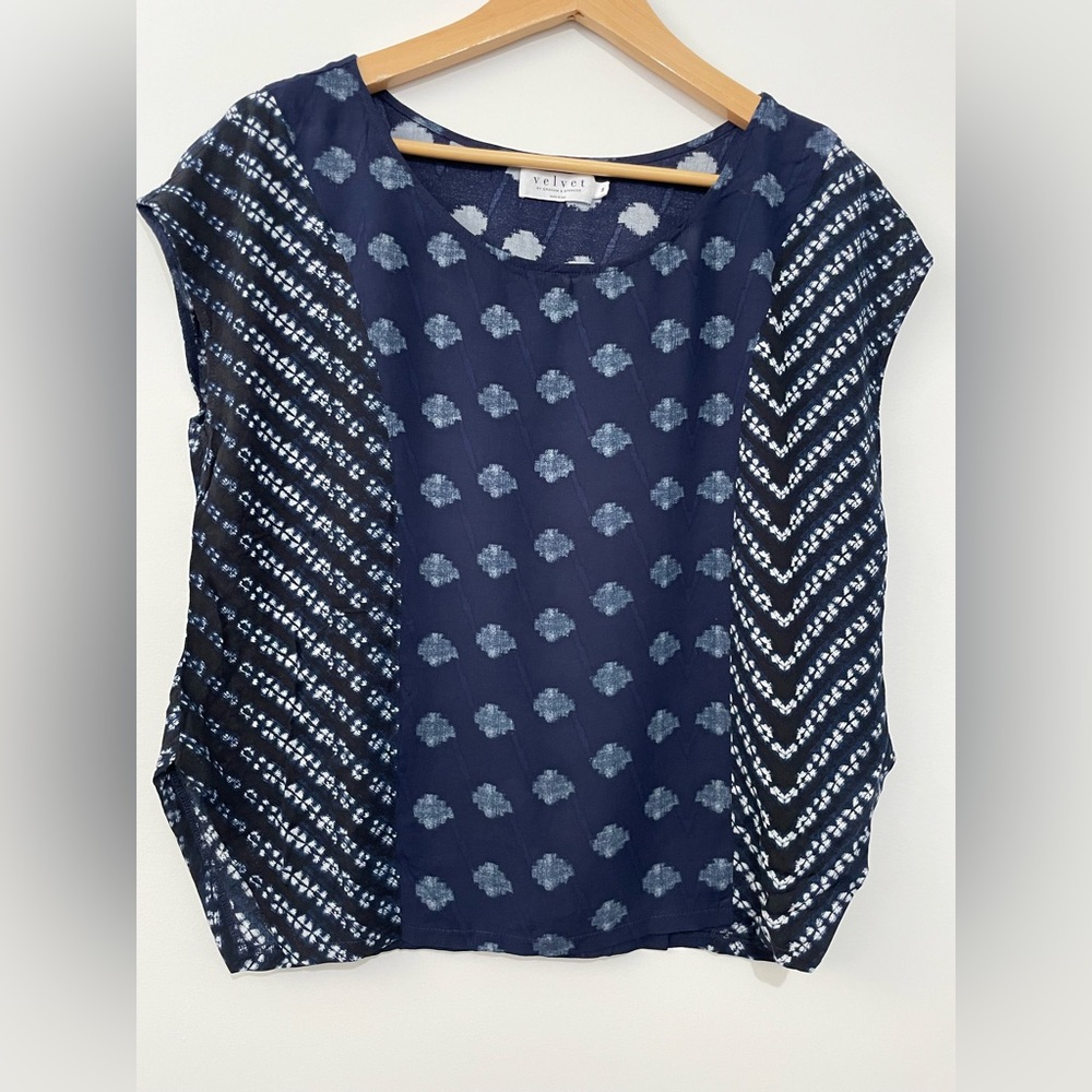Velvet Women's Blue Patterned Top